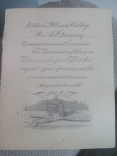 Northern Illinois College Of Pen And Art Drawing. 1898 Comencment Announcements. picture