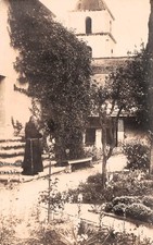 RPPC Old Santa Barbara Spanish Mission Monk Photo California Vtg Postcard J2 picture