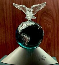 Swarovski Crystal Planet Earth Figurine.  Dove Of Peace Flies Above The Planet. picture