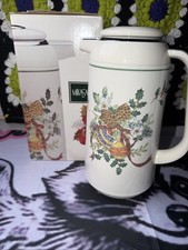 Vintage Mikasa Christmas FESTIVE SPIRIT Thermal Beverage Carafe/Server. picture