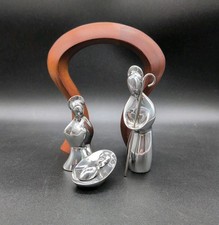 Nambe Miniature Nativity Set 4 Pc Open Box Alvaro Uribe Modernist Silver Wood picture