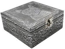 PLESIU YIROCK VGI Elegant Jewelry Box with Hammered Metal Cladding and Soft F... picture