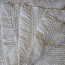 Vintage White JC Penney Home Collection Blanket Waffle Satin Trim 82