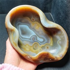 Rare 973G Natural Polished Banded Agate Crystal Bowl Healing AWD2047 picture