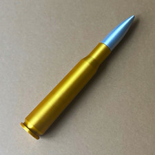 Handmade Bullet-Shaped Metal Ballpoint Pen, Gold Trim, Gold & Silver Tone picture
