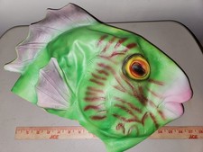 Vintage 1990 Cesar Halloween Latex Mask Fish Bass Alien Creature Swamp Costume picture