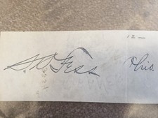 ORIGINAL, Clipped SIGNATURE Ohio Senator Simeon D. Fess picture