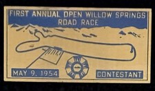 1954 Willow Springs Contestant Plaque, Original UNUSED, Very Rare Item picture