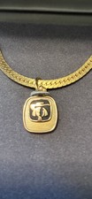 1981 Quaker Oats O.C. Tanner 10K Gold Emblems Belt Buckle & 14K GF Necklace Set picture