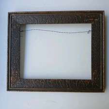 Antique Arts & Crafts Wood Frame Handcarved Small 11 1/2 × 9 1/2 with Glass  picture