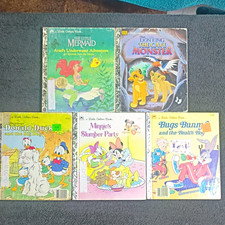 Little Golden Books Disney Lot of 5: Mermaid, Lion King, Donald Duck picture