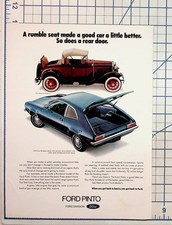 1972 Ford Pinto Runabout Model A Roadster Vintage Car Magazine Print Ad picture