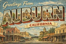 Greetings from Auburn, California Modern Vintage Postcard Large Letter D276 picture