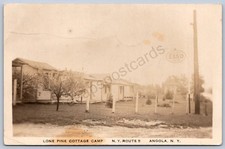 K37/ Angola New York RPPC Postcard 40s Lone Pine Cottage Camp Gas Station 350 picture