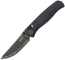 SRM Knives Medal 255L-MB3 Black Micarta Folding 140Cr Pocket Knife 255LMB3 picture