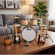 Miniature Drum Set Pearl 1:6 Birthday Gift Music Instrument picture