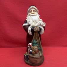 Vintage Style Santa Claus Figurine 10” Tall Resin Christmas Holiday Decor picture