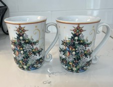 2 Williams-Sonoma 'Twas The Night Before Christmas Mugs christmas tree 14 oz picture