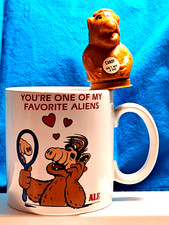 Vintage ALF Coffee Mug & ALF Topps Candy Container (full) Both Dated 1987 picture