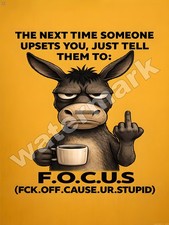 Someone upsets you tell them to FOCUS Metal Sign 9