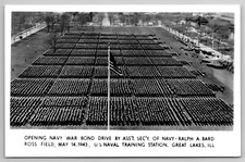 War Bond Drive Ross Field US Naval Training Station Great Lakes IL 1943 RPPC F29 picture