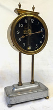 Lovely Antique Gravity Mantel / Desk Clock With Visible Escapement picture