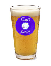 Prince - Purple Rain Vinyl - 16oz Pint Glass Rock and Roll R&B Handmade Barware picture