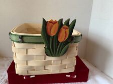 Rare Hand Painted TULIP BASKET SITTER for Longaberger Baskets Signed picture