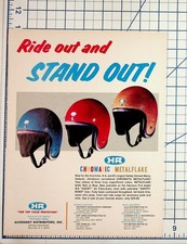 Vintage H-A Chromatic Metalflake Helmet Ad Ephemera Motorcycle Safety picture