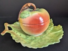 Vtg Apple Shaped Condiment/ Jam/ Jelly Server Holiday Thanksgiving Autumn Fall picture
