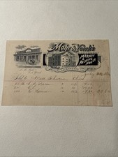 Vintage Letterhead Invoice Butcher Mohr & Yoerk’s Sacramento Chico CA 1891 picture