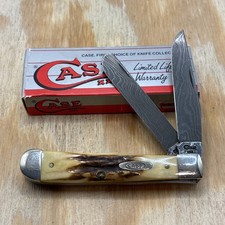 Vintage Case XX 1996 Stag 5254D Damascus Trapper Knife - Excellent picture