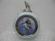 1997 Bradford Editions Wolf Christmas Ornament Golden Generations picture