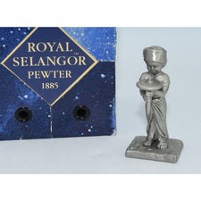 Vintage Selangor Pewter Figurine Boy with Top Miniature Sculpture Decor picture