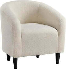Barrel Chairs, Furry Accent Chairs, Sherpa Cozy Modern with Soft Padded Armrest, picture
