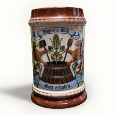 Vintage Hopfen U Malz Gott Erhalt's German Beer Stein (no lid) - Germany picture