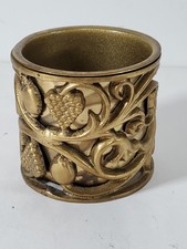 VTG Pen Pot Hand Made AN Oppenheim Israel Brass Or Bronze Seven Species picture