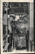 1947 Press Photo Lieutenant Colonel Henry Meyer, Major R.F. Smith in cockpit picture