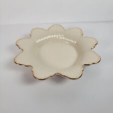 Lenox Meridian Collection Flower Candy Dish Gold Trim  8” picture