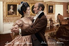 Louisa Adams and John Quincy Adams Postcard - Autumn Waltz in Quincy - Life Mask picture