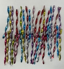 Vintage Aluminum Icicle Twist Christmas Ornament, Set Of 38 Retro Multicolored picture