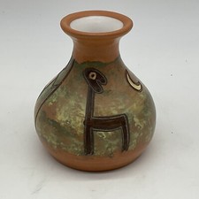 Seminario pottery Made In Peru Clay Pot 4.5 Inches Tall Hand Painted picture