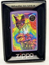 Psychedelic Mushrooms & Butterfly Lavender Matte 2025 Zippo Lighter New 47510 picture