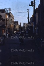 1950s Yokohama Japan Street Scene Kodachrome Red Border Photo Slide VTG picture