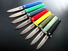 Drop Point Folding Knife Pocket Flipper Hunting Tactical D2 Steel G10 Handle EDC picture