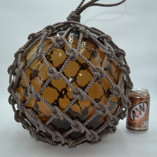 VINTAGE GLASS FISHING FLOAT IN BROWN TAUPE picture