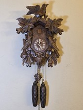 Vintage German Black Forest 8 Day Cuckoo Clock Regula 34-J Carved Birds. Works picture