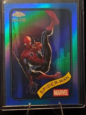 2025 Topps Chrome Marvel Spider-Man #101 Blue Refractor 004/299 picture
