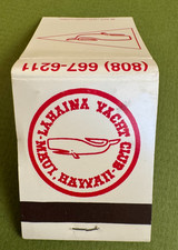 LAHAINA Yacht Club, Maui, Hawaii Matchbook; New; In Perfect Condition ~ ++++ picture