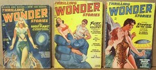 LOT of 3 THRILLING WONDER STORIES Dec 1948 Aug 1949 Oct 1950 Pulp Magazine Break picture